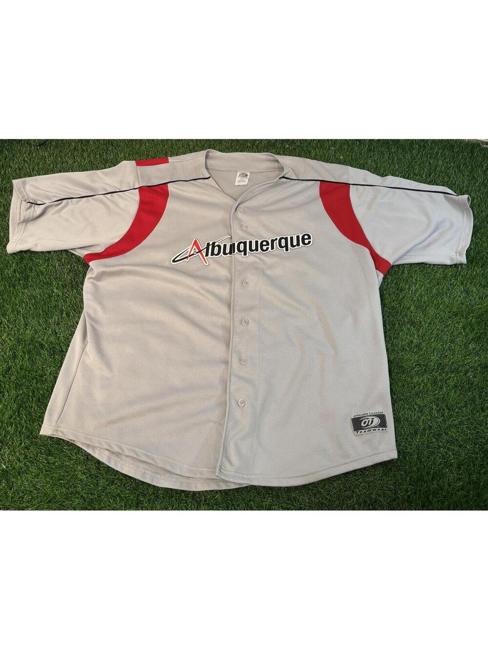 RARE Albuquerque Isotopes Officially Licensed Gray Red Button Front Jersey XXL